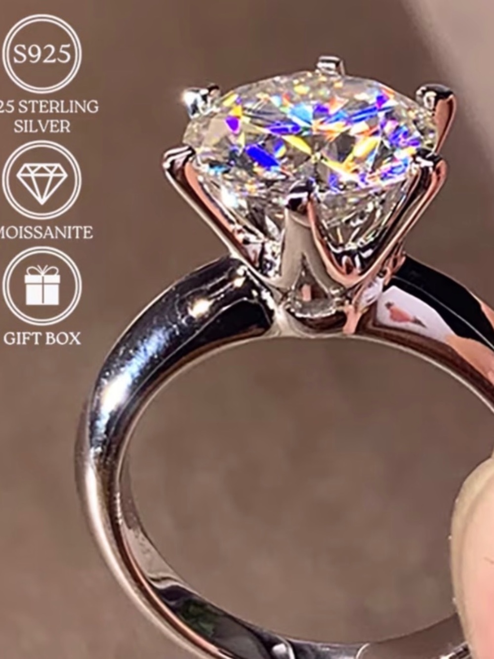 5ct real silver ring
